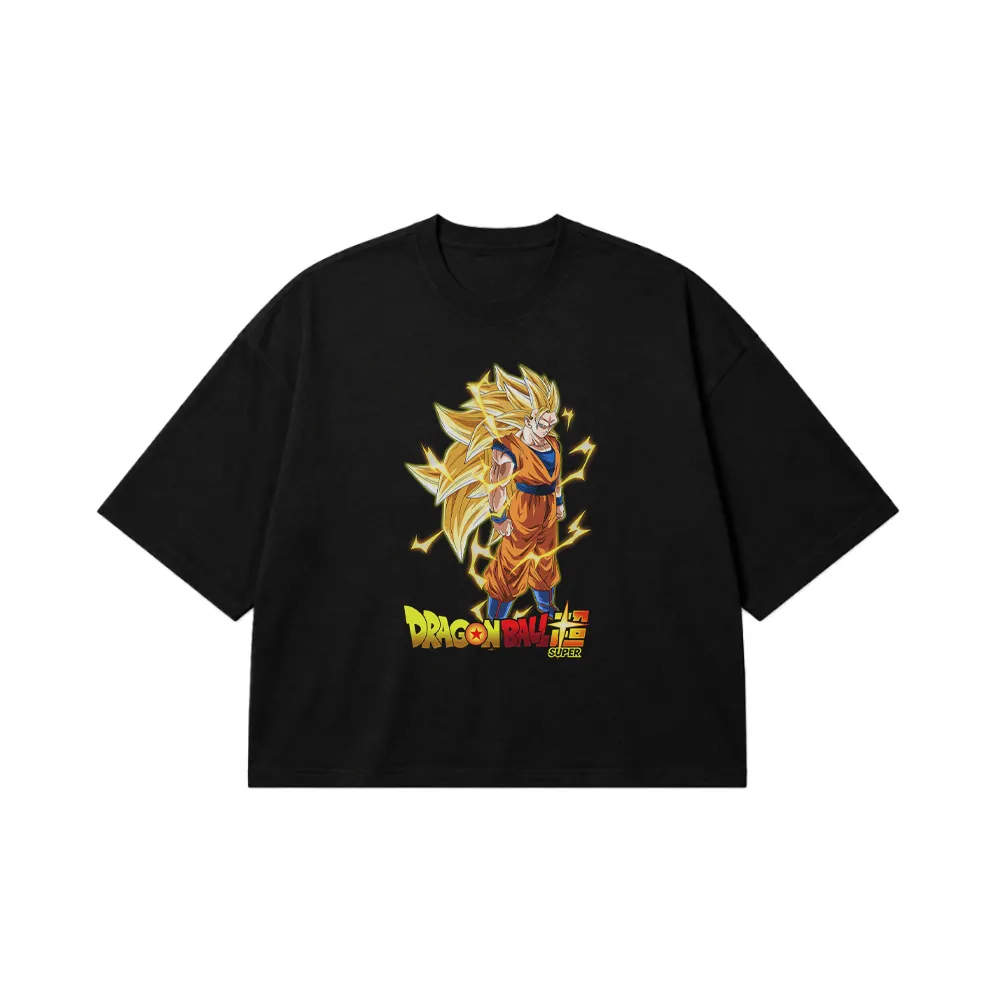تیشرت باکسی انیمه دراگون بال طرح گوکو سوپر سایان (Goku) کد 1726