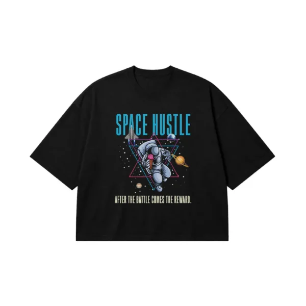 تیشرت باکسی فضانورد طرح Space Hustle کد 1736