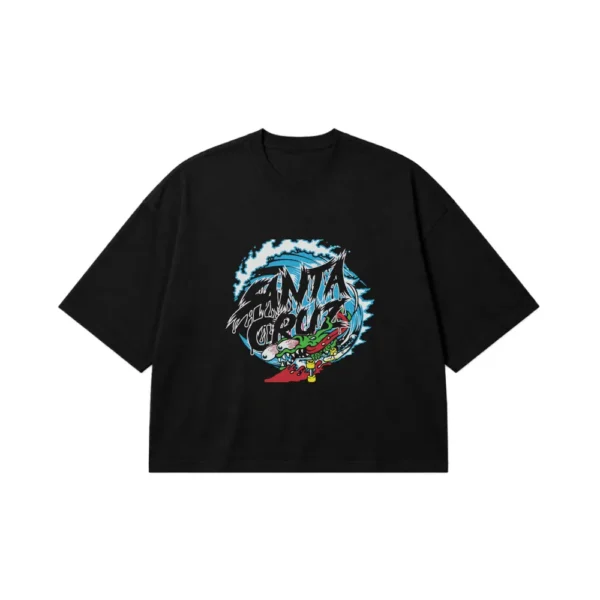 تیشرت باکسی لوگوی Santa Cruz با موج کد 1774