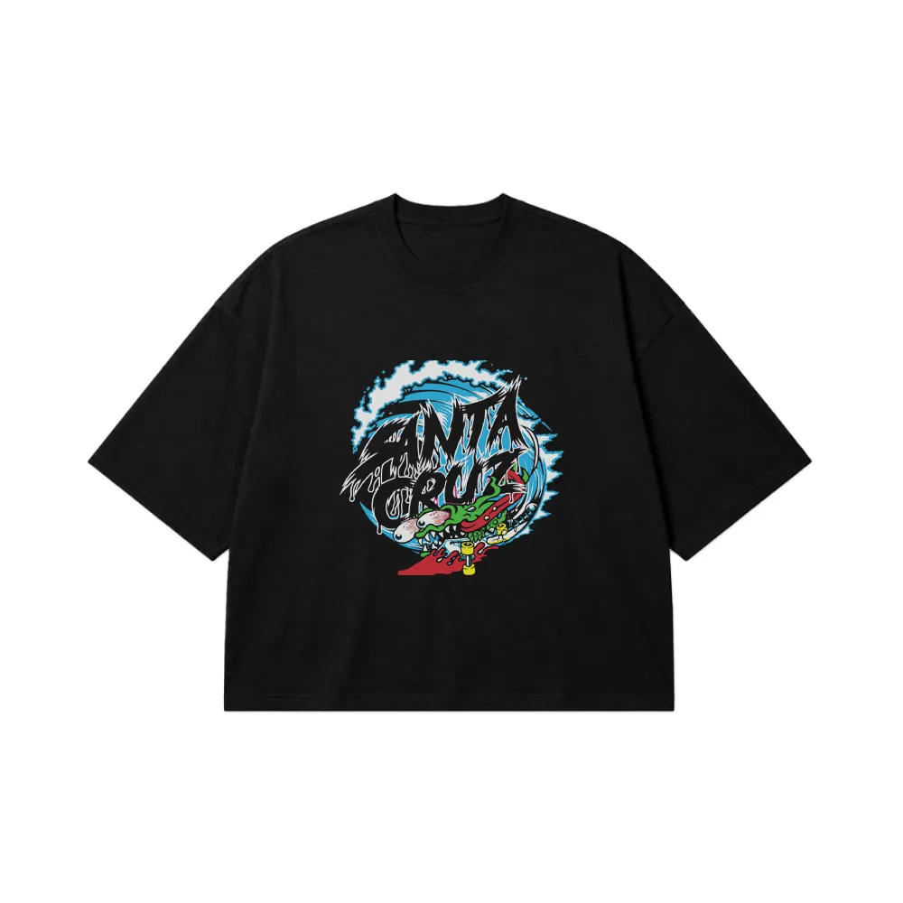 تیشرت باکسی لوگوی Santa Cruz با موج کد 1774