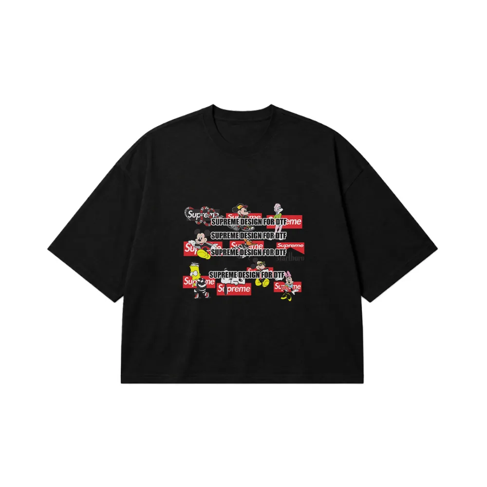 تیشرت باکسی دیزنی طرح میکی ماوس و نوشته Supreme کد 1777