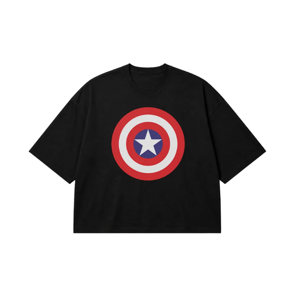 تیشرت باکسی مارول طرح سپر کاپیتان آمریکا (Captain America) کد 1806