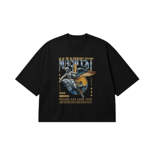 تیشرت باکسی فرشته طرح Manifest کد 18157
