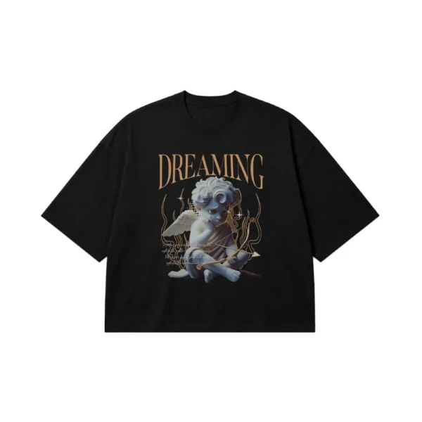 تیشرت باکسی فرشته طرح Dreaming کد 18165