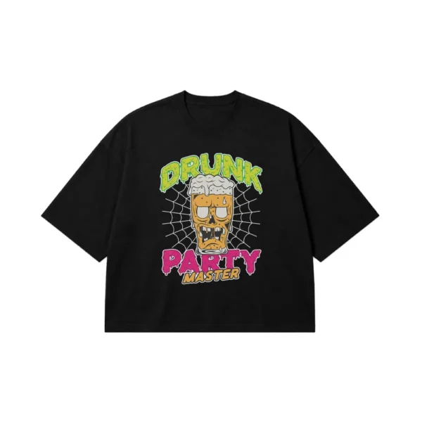 تیشرت باکسی طرح Drunk Party Master کد 18176
