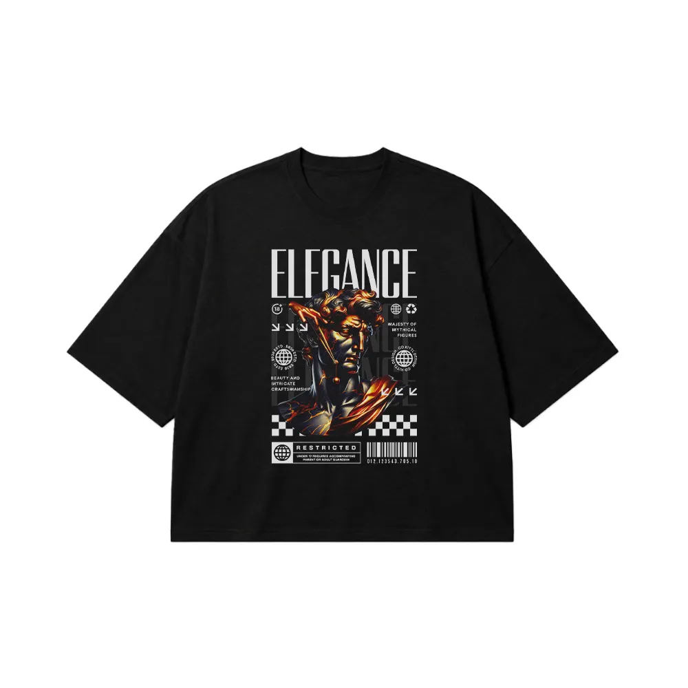تیشرت باکسی تایپوگرافی Elegance کد 18393