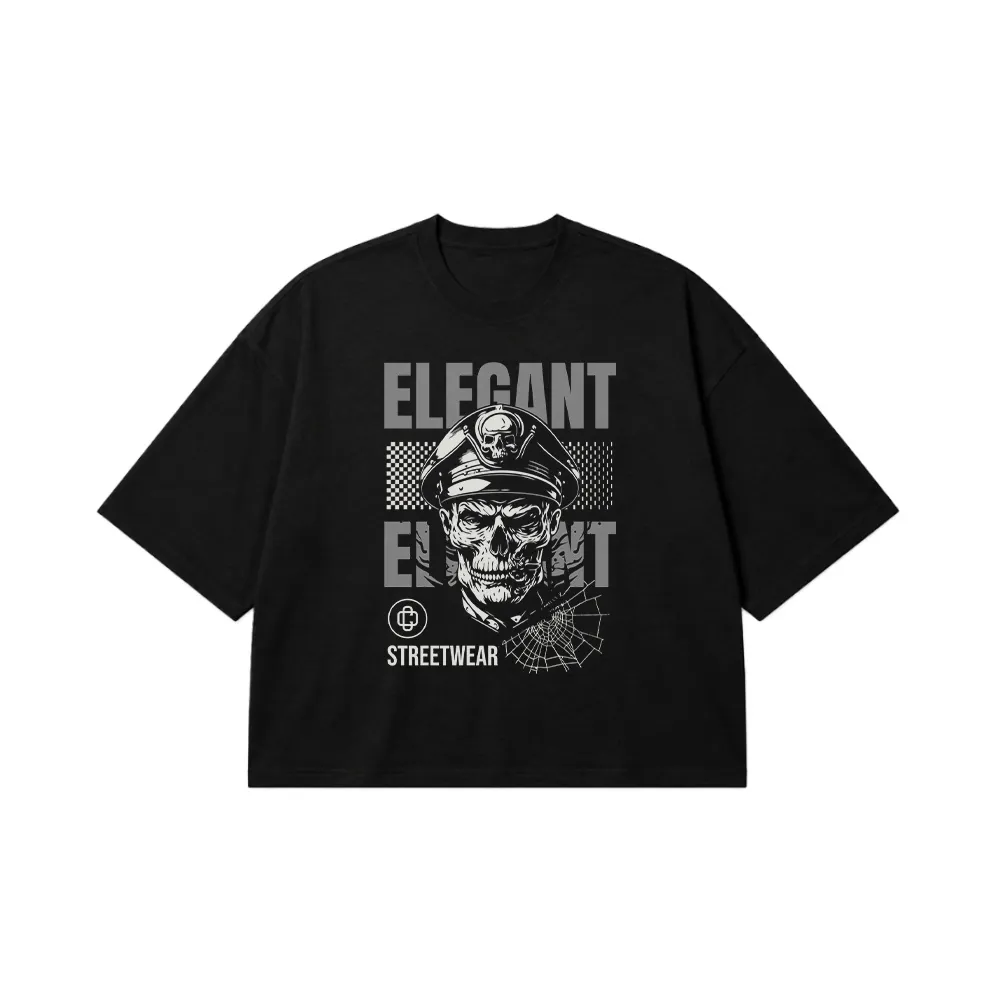 تیشرت باکسی جمجمه طرح استریت‌ویر (Elegant Streetwear) کد 18395
