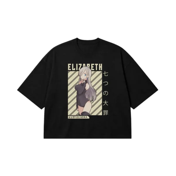 تیشرت باکسی انیمه هفت گناه کبیره طرح الیزابت (Elizabeth) کد 18400