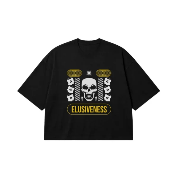 تیشرت باکسی جمجمه طرح Elusiveness کد 18403