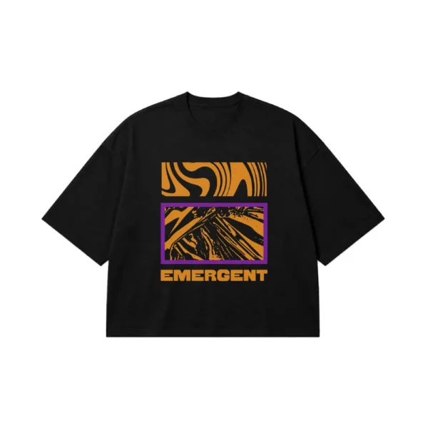 تیشرت باکسی تایپوگرافی Emergent طرح انتزاعی کد 18414