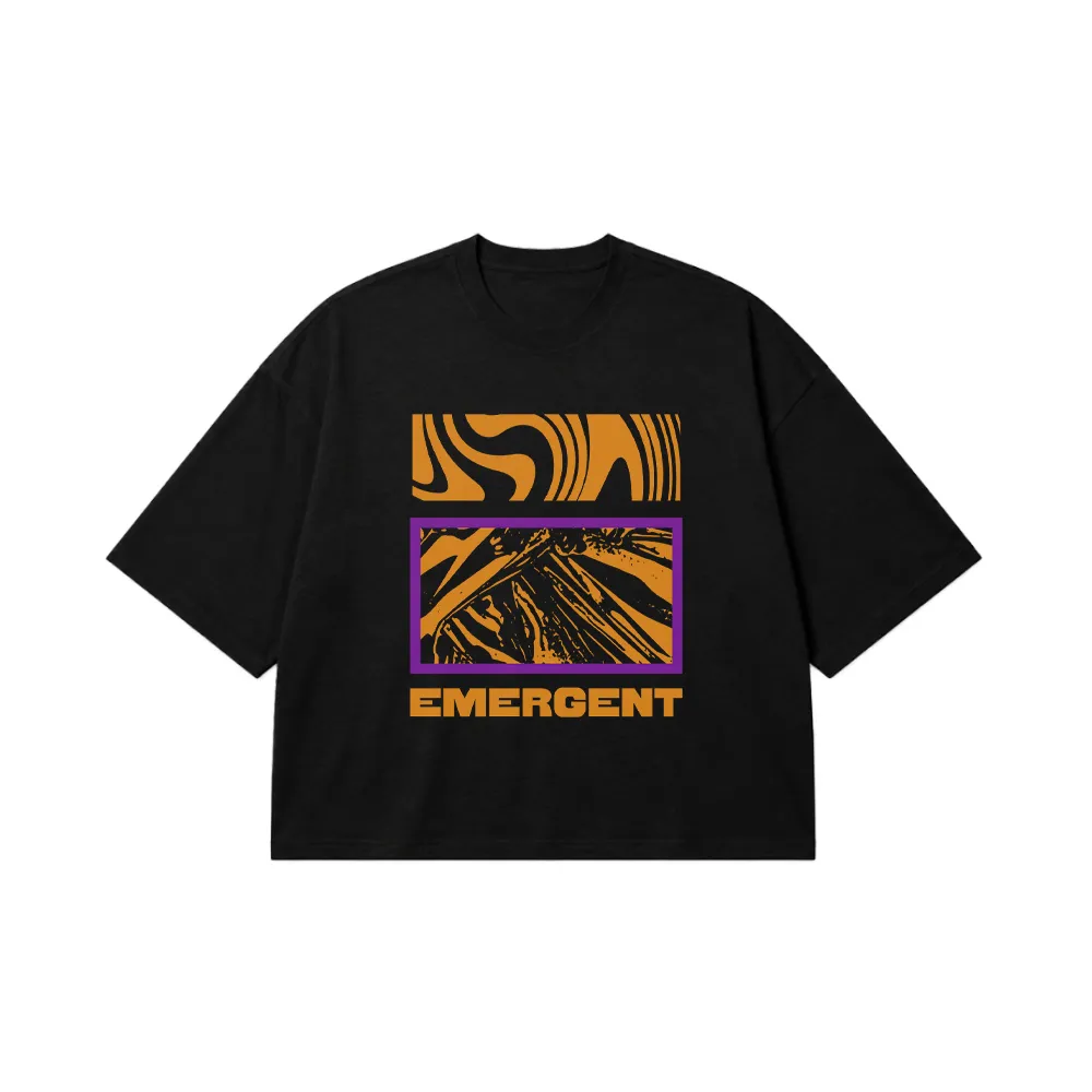 تیشرت باکسی تایپوگرافی Emergent طرح انتزاعی کد 18414