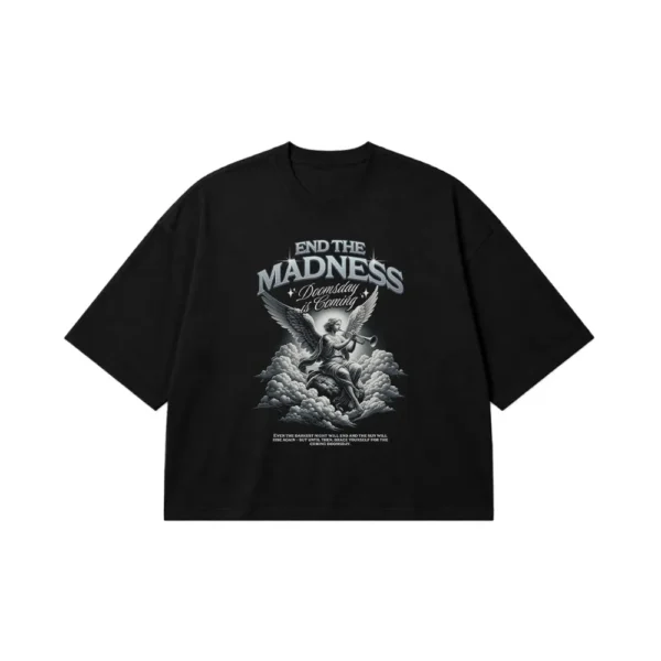 تیشرت باکسی دارک طرح End The Madness کد 18437