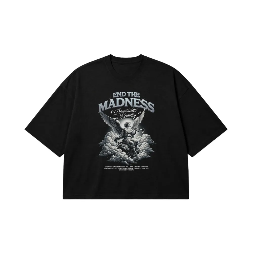 تیشرت باکسی دارک طرح End The Madness کد 18437