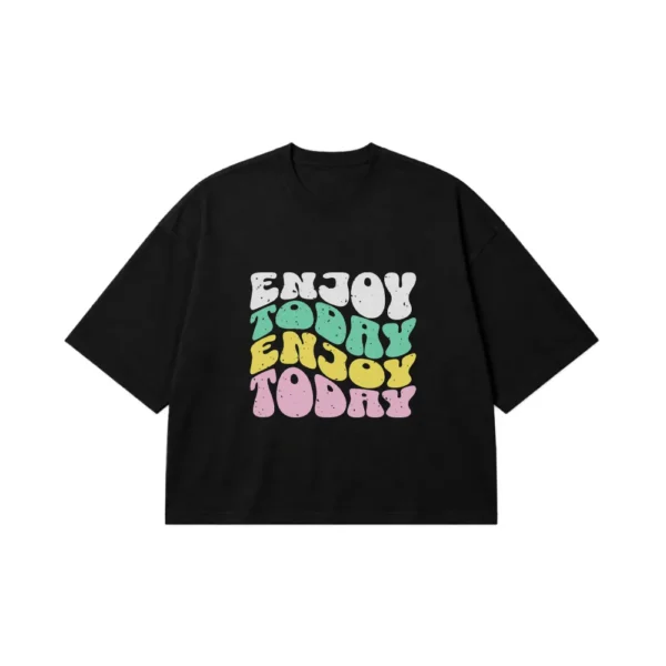 تیشرت باکسی نوشته Enjoy Today کد 18451