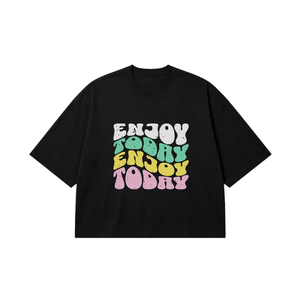 تیشرت باکسی نوشته Enjoy Today کد 18451