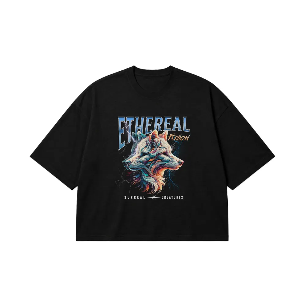 تیشرت باکسی گرگ طرح رنگی Ethereal Fusion کد 18489