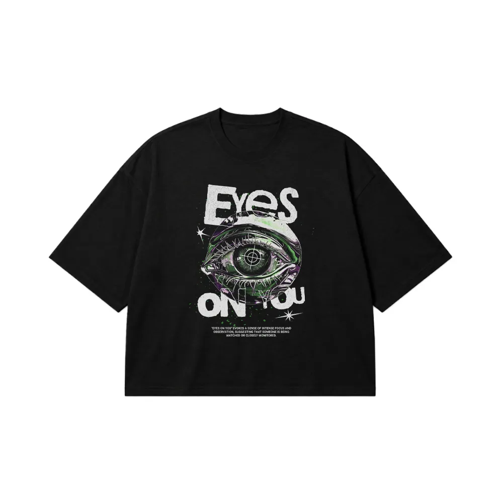تیشرت باکسی چشم دارک طرح Eyes On You کد 18537