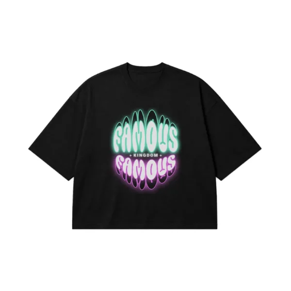 تیشرت باکسی نوشته نئونی Famous Kingdom کد 18608