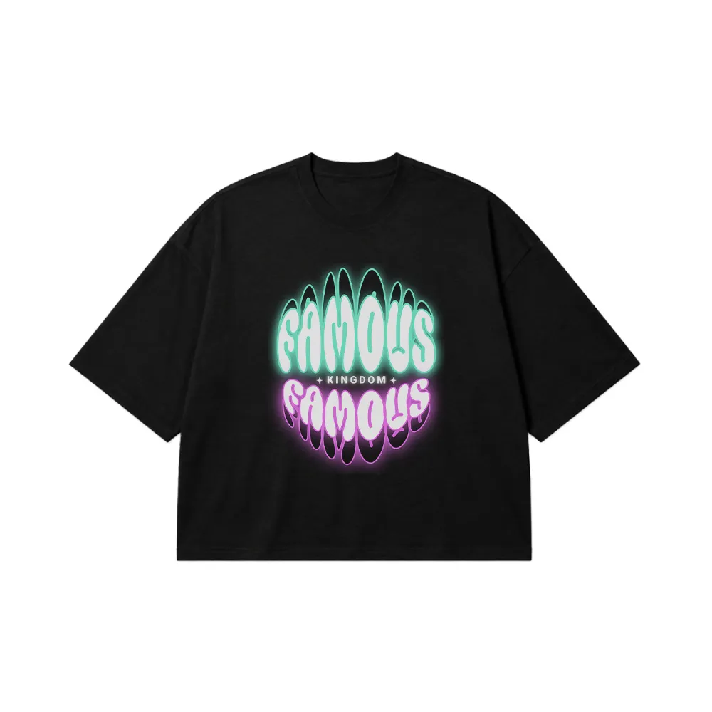 تیشرت باکسی نوشته نئونی Famous Kingdom کد 18608