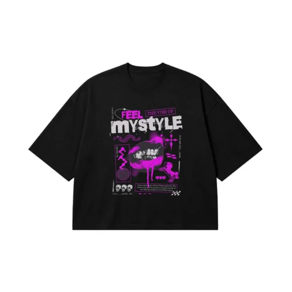 تیشرت باکسی گرافیتی Feel My Style کد 18652