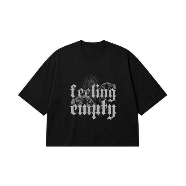 تیشرت باکسی گوتیک طرح Feeling Empty کد 18659