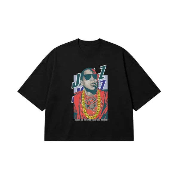 تیشرت باکسی جی زی طرح پرتره رپر (Jay-Z) کد 18672