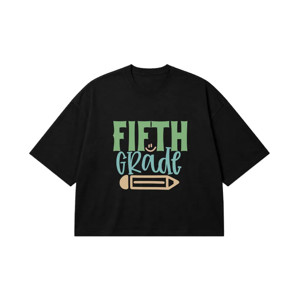 تیشرت باکسی مدرسه طرح Fifth Grade کد 18694