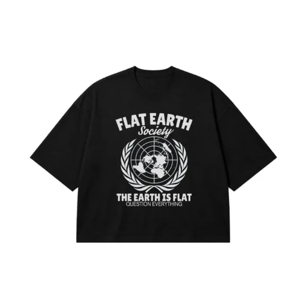 تیشرت باکسی طرح Flat Earth Society کد 18730