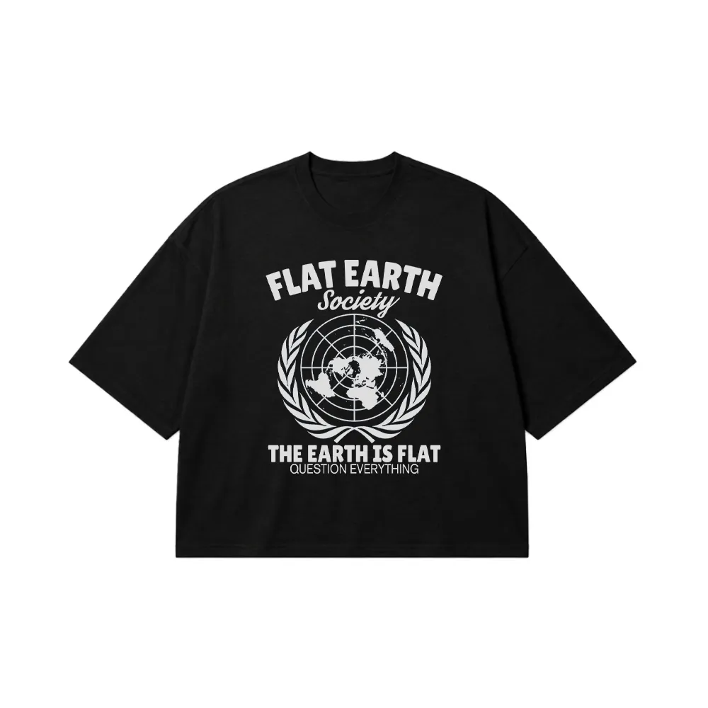 تیشرت باکسی طرح Flat Earth Society کد 18730