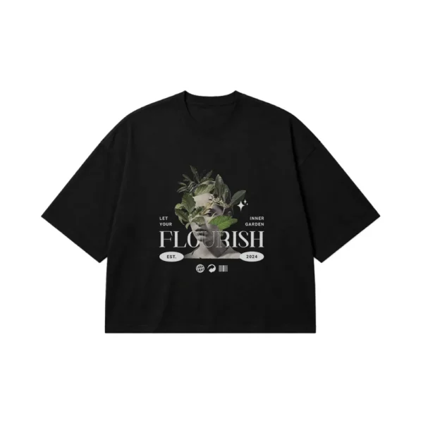 تیشرت باکسی طرح Flourish کد 18739