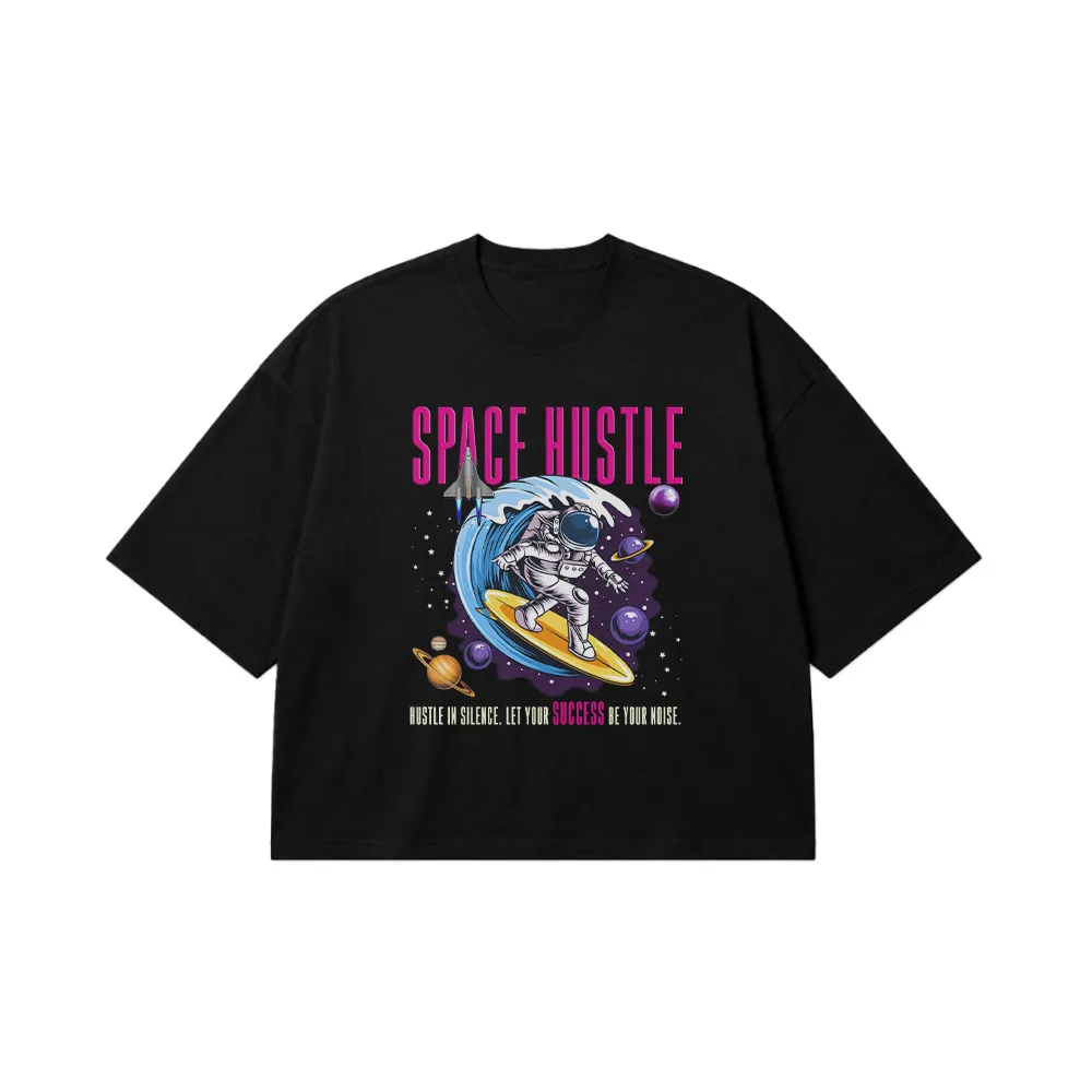 تیشرت باکسی فضانورد طرح Space Hustle کد 1874