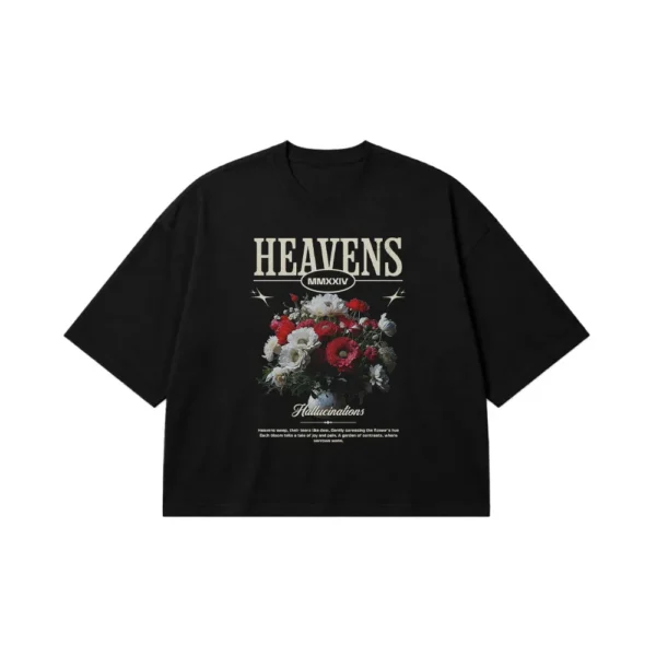تیشرت باکسی گل طرح Heavens کد 18742