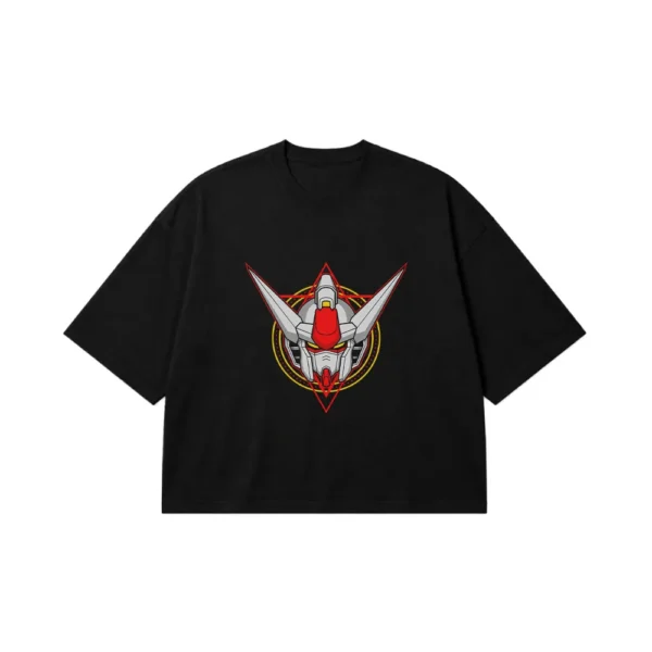 تیشرت باکسی انیمه گاندام طرح ماسک ربات (Gundam) کد 1878