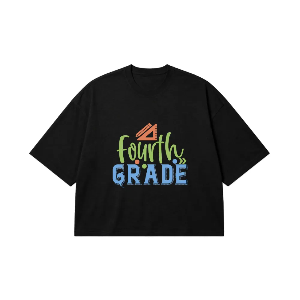 تیشرت باکسی مدرسه طرح Fourth Grade کد 18794