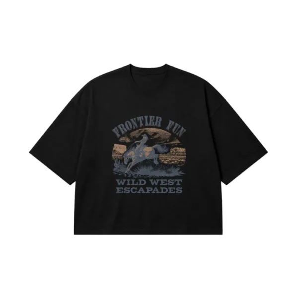 تیشرت باکسی وسترن طرح Wild West Escapades کد 18845