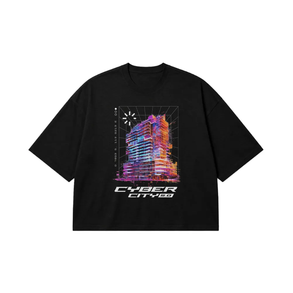 تیشرت باکسی سایبرپانک طرح Cyber City 5.0 کد 18894