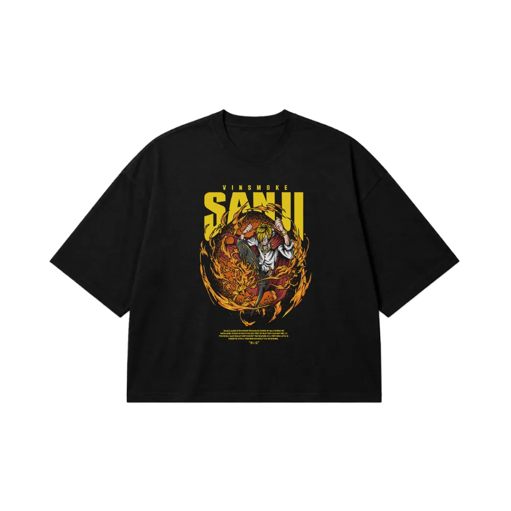 تیشرت باکسی انیمه وان پیس طرح سانجی (Sanji) کد 190