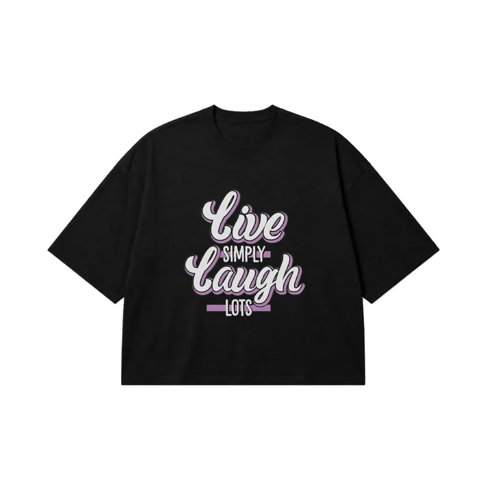 تیشرت باکسی حال خوب طرح Live Simply Laugh Lots کد 19030