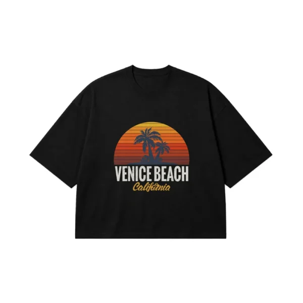 تیشرت باکسی طرح ساحل ونیز کالیفرنیا (Venice Beach California) کد 19091
