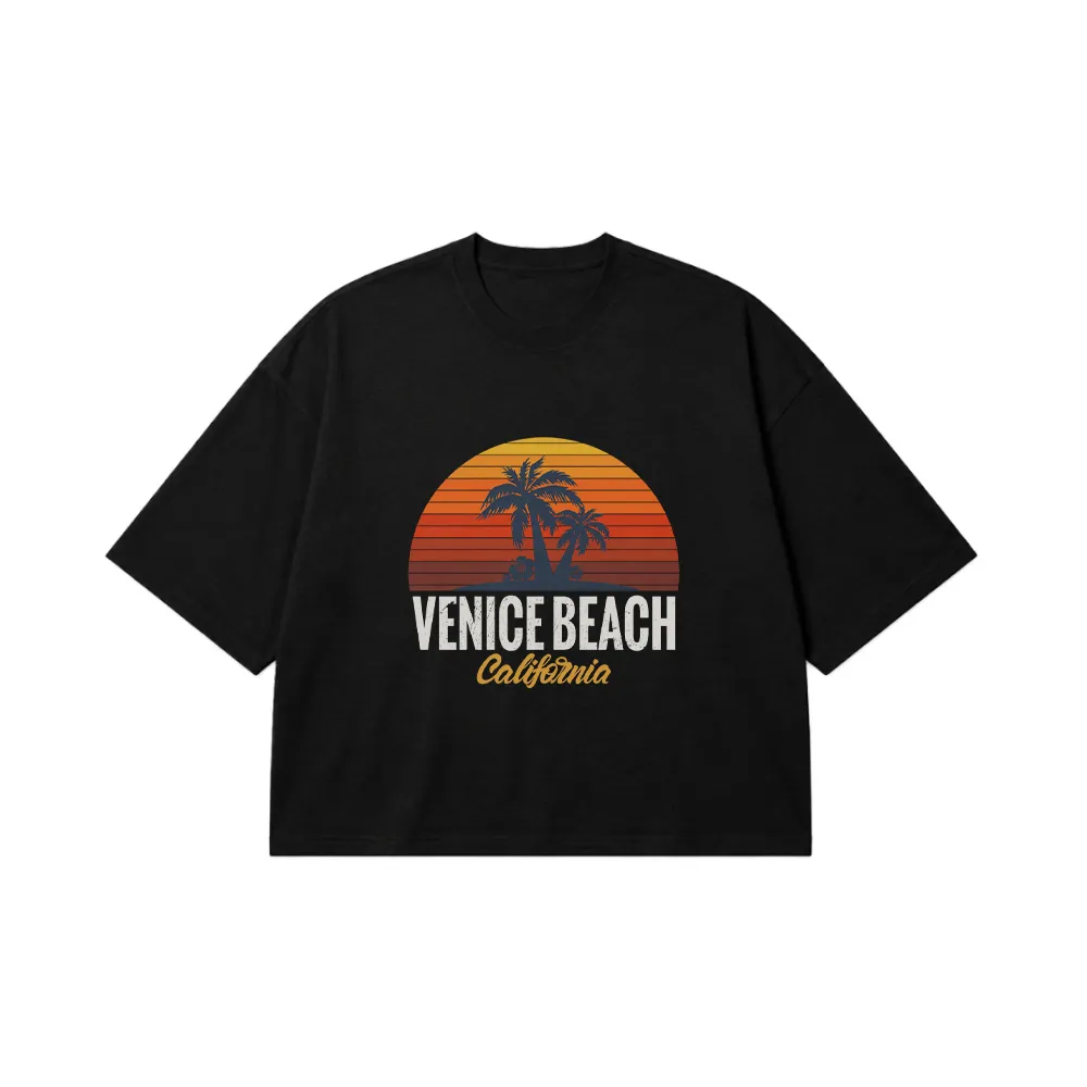 تیشرت باکسی طرح ساحل ونیز کالیفرنیا (Venice Beach California) کد 19091