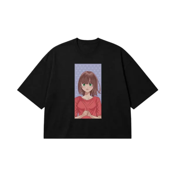 تیشرت باکسی انیمه طرح دختر موی قرمز (Anime Girl) کد 19100