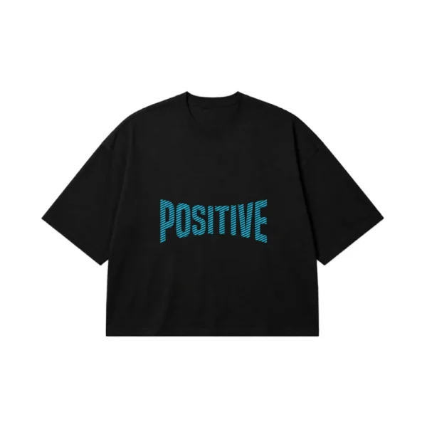 تیشرت باکسی انگیزشی طرح Positive کد 19163