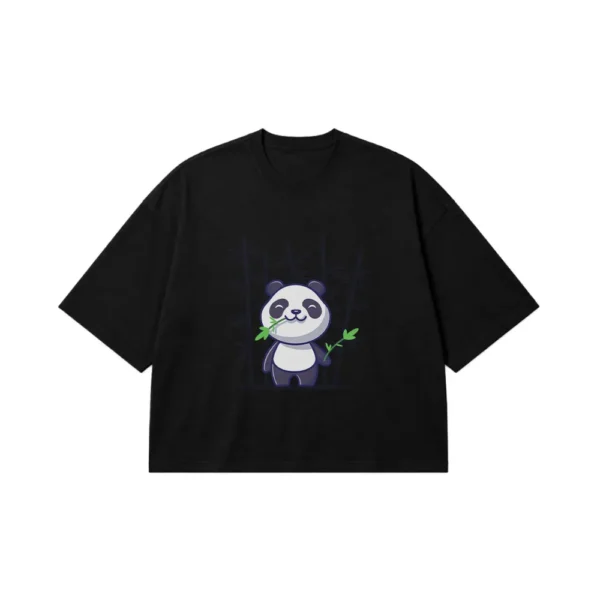 تیشرت باکسی پاندا طرح بامبو کیوت (Panda Bamboo) کد 19215
