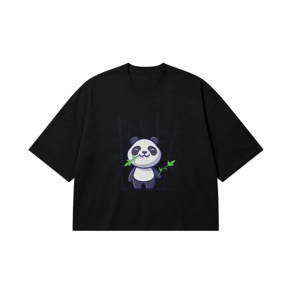 تیشرت باکسی پاندا طرح بامبو کیوت (Panda Bamboo) کد 19215