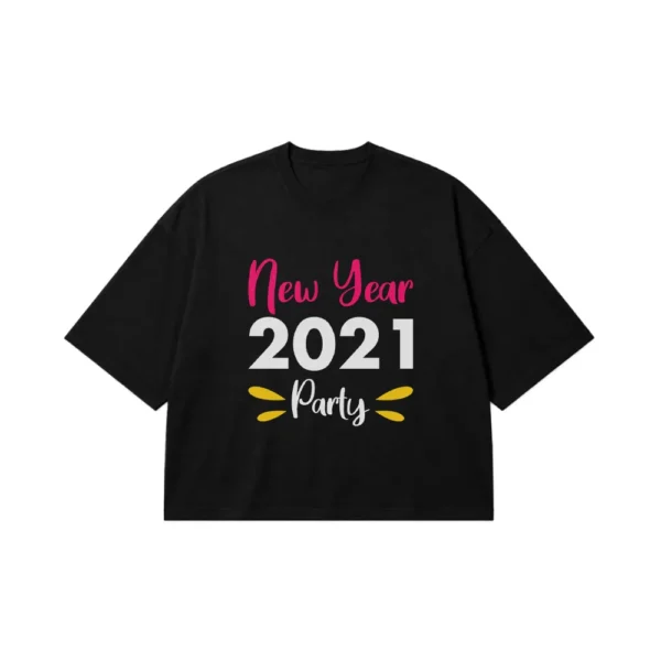 تیشرت باکسی سال نو طرح New Year 2021 Party کد 19238