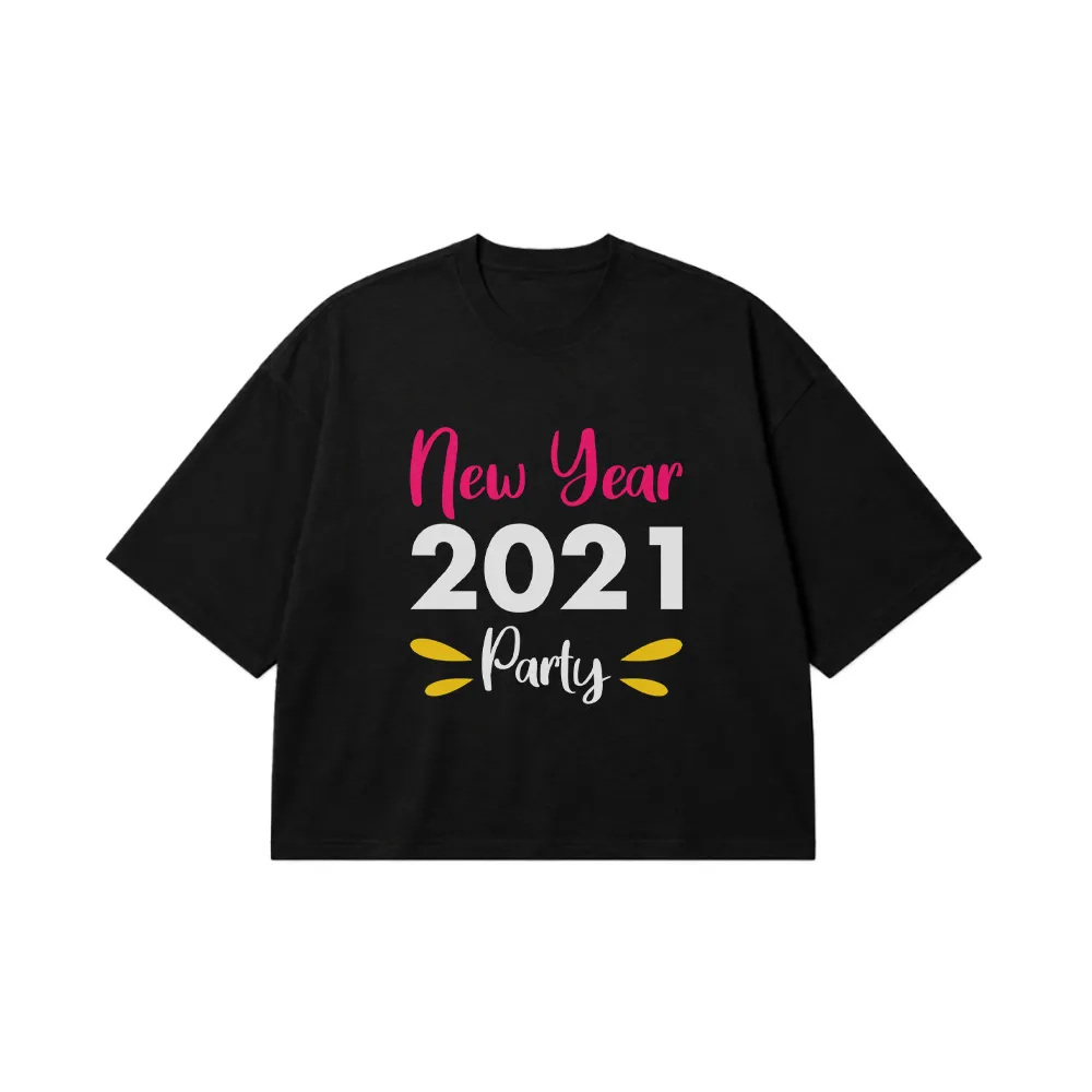 تیشرت باکسی سال نو طرح New Year 2021 Party کد 19238