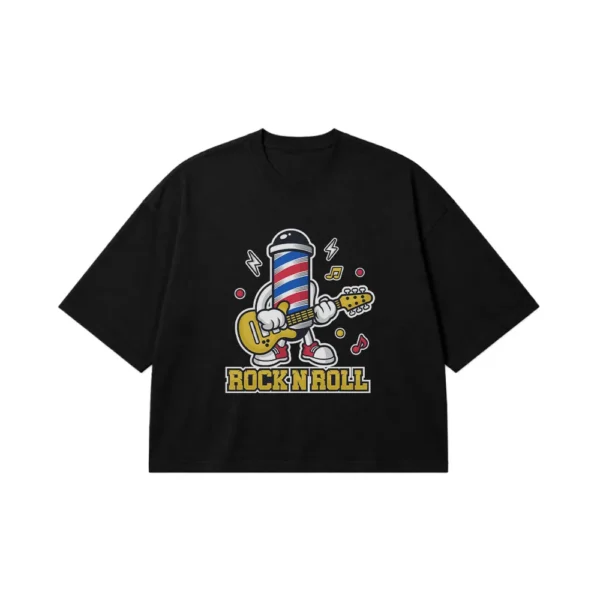 تیشرت باکسی طرح Rock N Roll با گیتار کد 19267