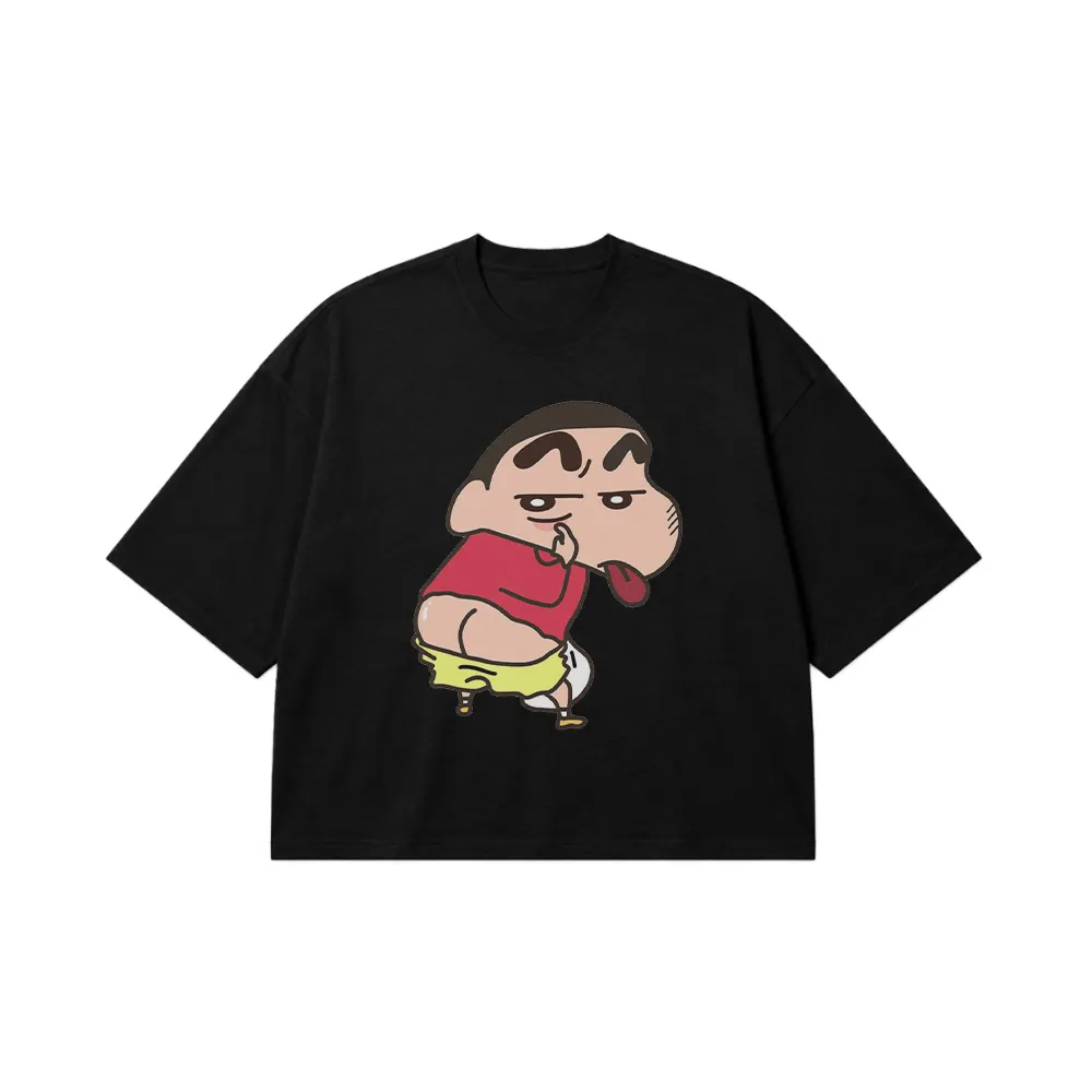 تیشرت باکسی شین چان طرح کارتونی (Shin-chan) کد 1927