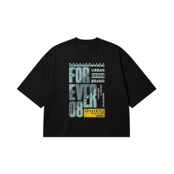 تیشرت باکسی خیابانی طرح Forever Urban Denim Brand کد 19280