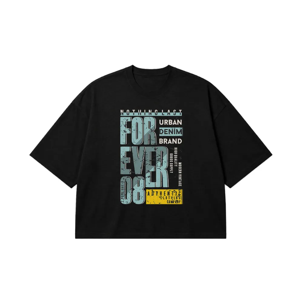 تیشرت باکسی خیابانی طرح Forever Urban Denim Brand کد 19280